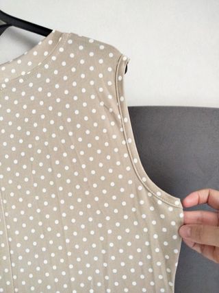 Vestito beige pois bianchi Made in Italy