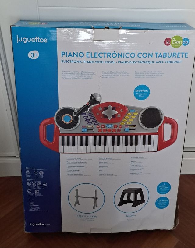 Piano electrónico con taburete Juguettos