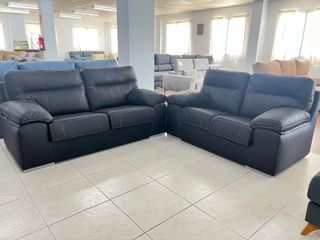Sofá 2 plazas microfibra negra + PORTE GRATIS!! 