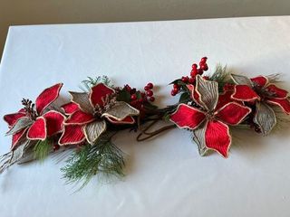 Set di 2 composizioni floreali natalizie