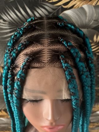 Peluca trenzas Teal-Negra