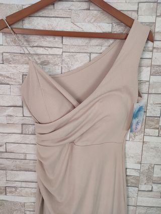 Vestido beige verano mujer