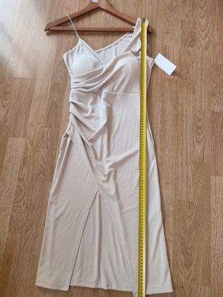 Vestido beige verano mujer