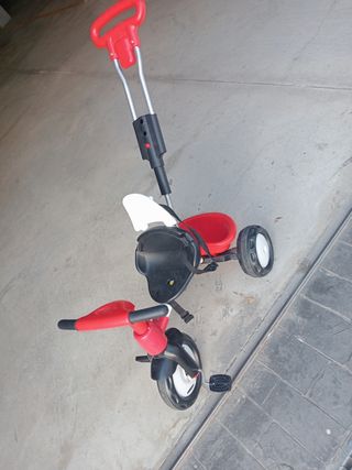 Triciclo infantil con barra parental y parasol