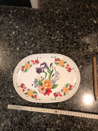 Vassoio ovale vintage floreale
