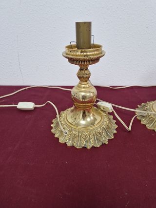 2 Lamparas vintage doradas metal