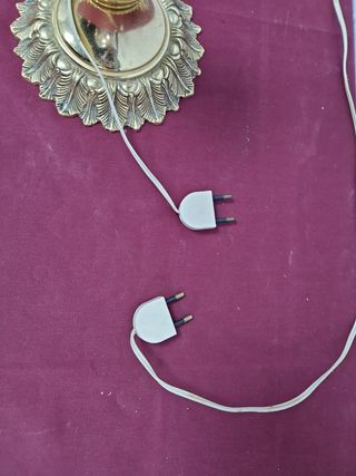 2 Lamparas vintage doradas metal