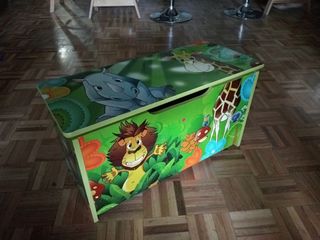 Baúl infantil madera verde