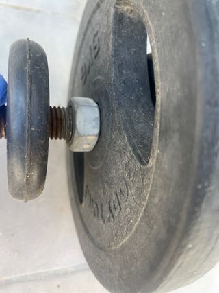 Barra gimnasio - discos peso