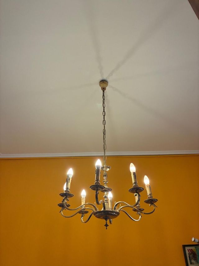 Lampara techo dorada 5 brazos