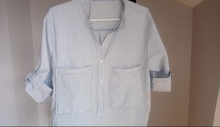 Camisa rayas azul-blanco premamá nueva