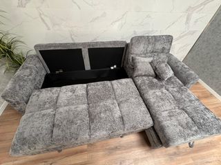 Sofá cama chaise longue gris