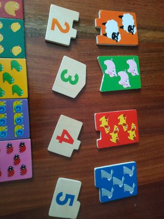 Puzle madera números niños