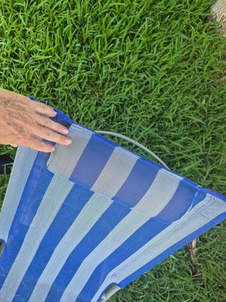 2 Hamacas Plegables Azul-Blanco