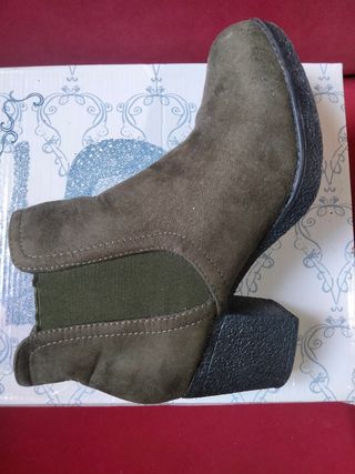 Botines mujer verde caqui