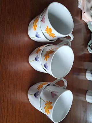 Juego 6 tazas café - Porcelana