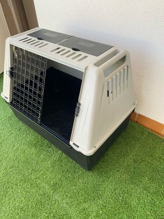 Transportín Ferplast perro mediano - Gris y Negro