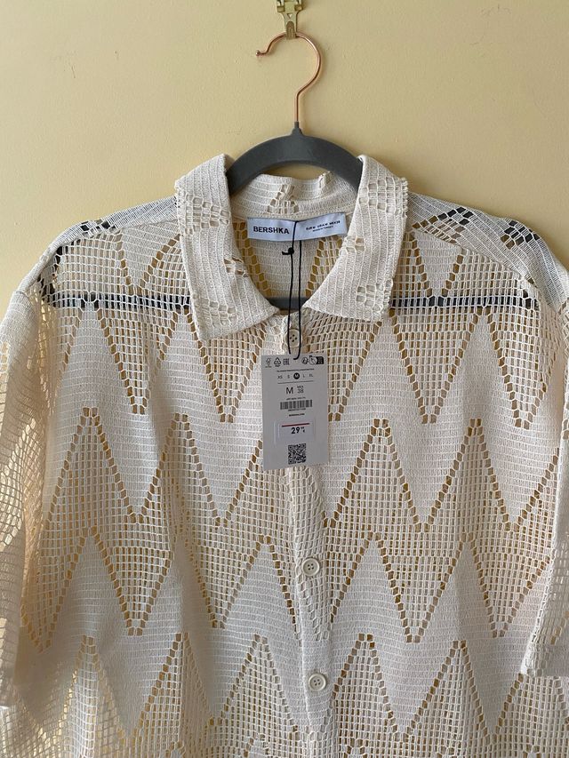Camisa Bershka Beige M