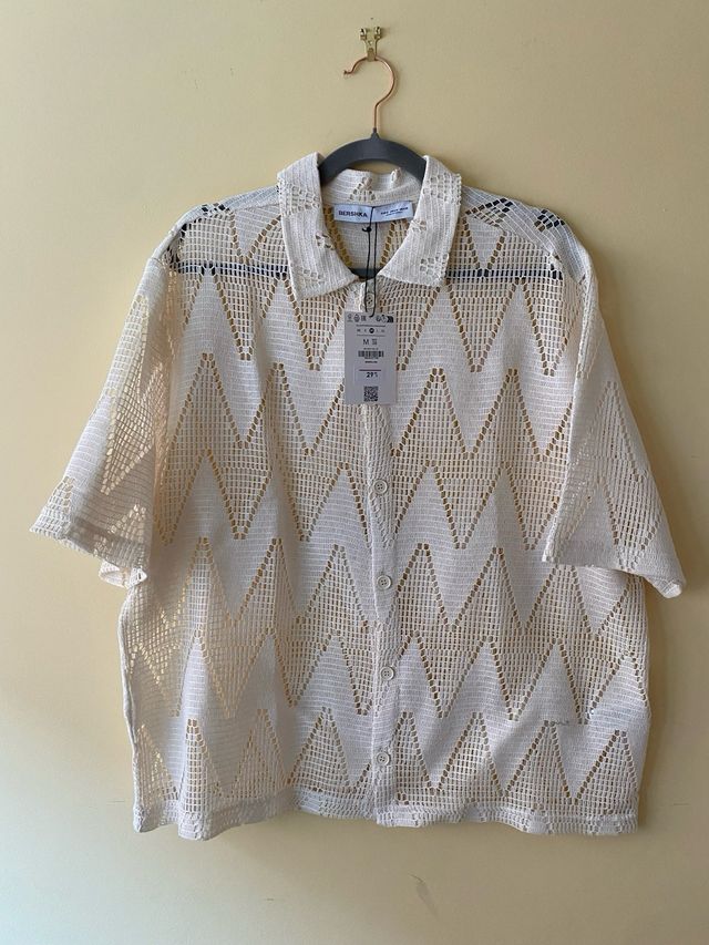 Camisa Bershka Beige M