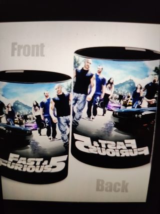 Con junto  Tazas Fast & Furious.