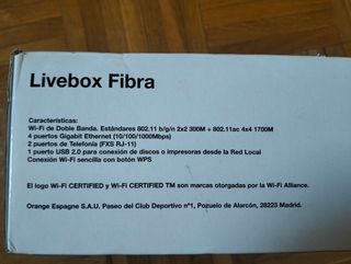 Livebox Fibra - Router Wifi