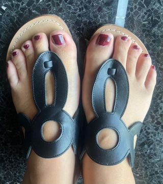 Sandali infradito Moda Positano neri in vero cuoio