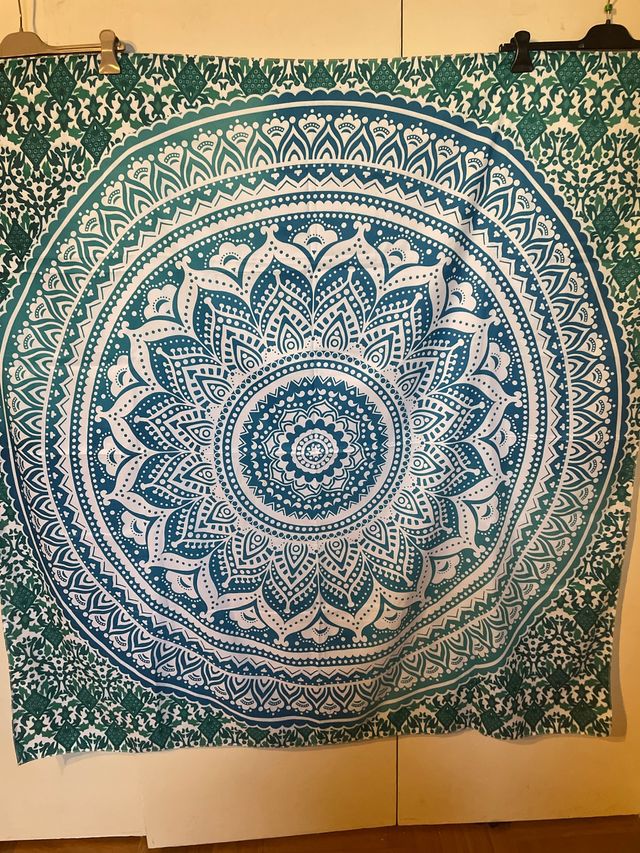 pareo Arazzo Mandala Teal - 150x150cm