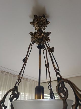 Lampara araña vintage cristal dorada