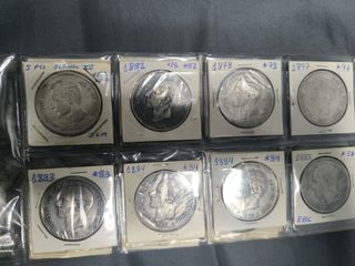 8 Monedas 5 Ptas Alfonso XII y XIII