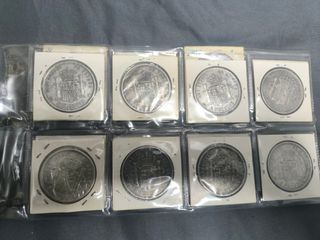 8 Monedas 5 Ptas Alfonso XII y XIII