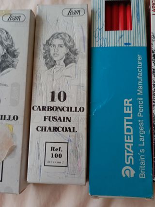 54 Carboncillos y Lápices Dibujo: Leam, Staedtler,