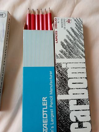 54 Carboncillos y Lápices Dibujo: Leam, Staedtler,