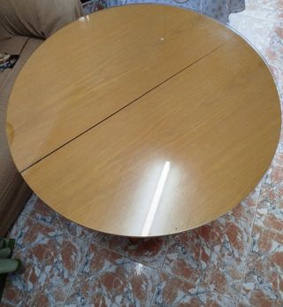 Mesa camilla redonda de madera