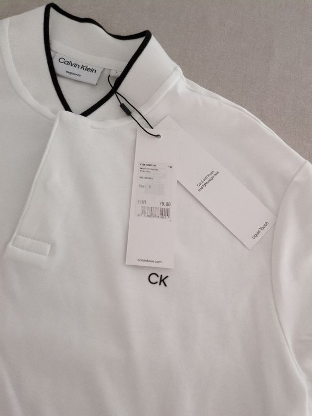 Polo Calvin Klein blanco talla S