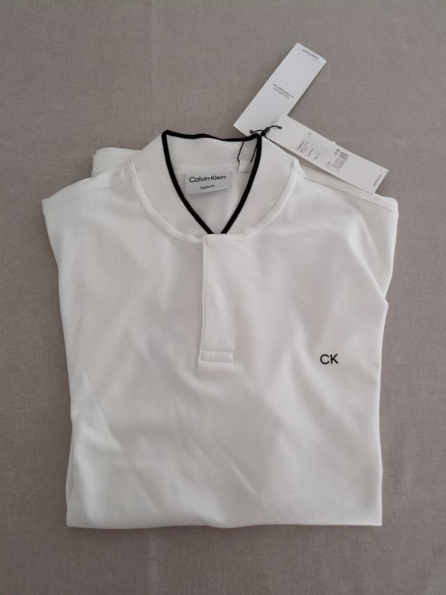 Polo Calvin Klein blanco talla S