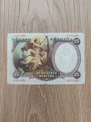 Billete 25 pesetas 1931 Sin Serie