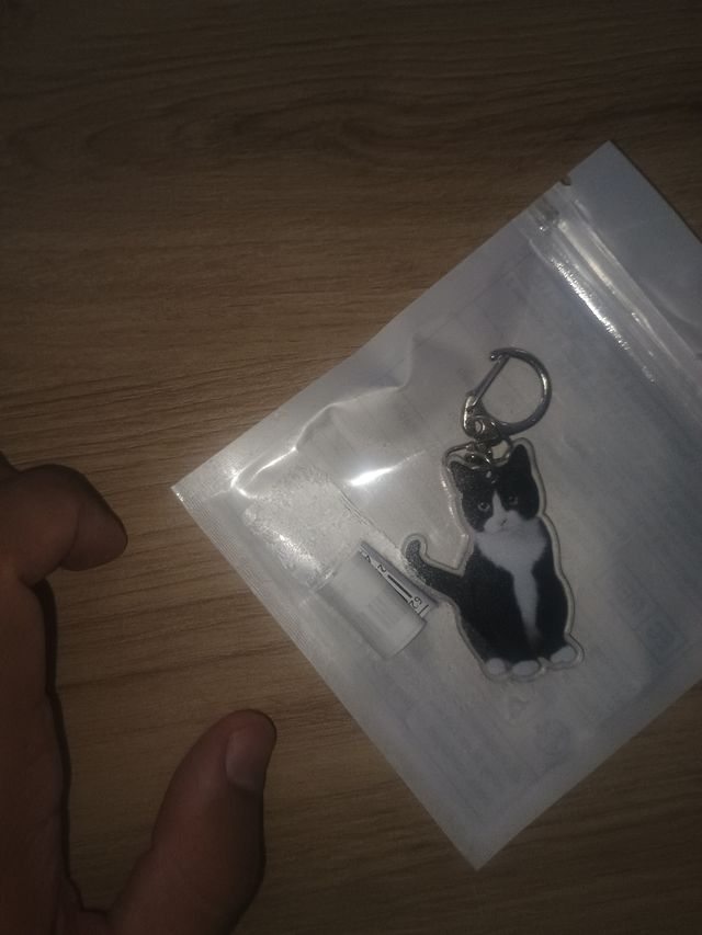 Llavero Gato - Diseño Monocromático