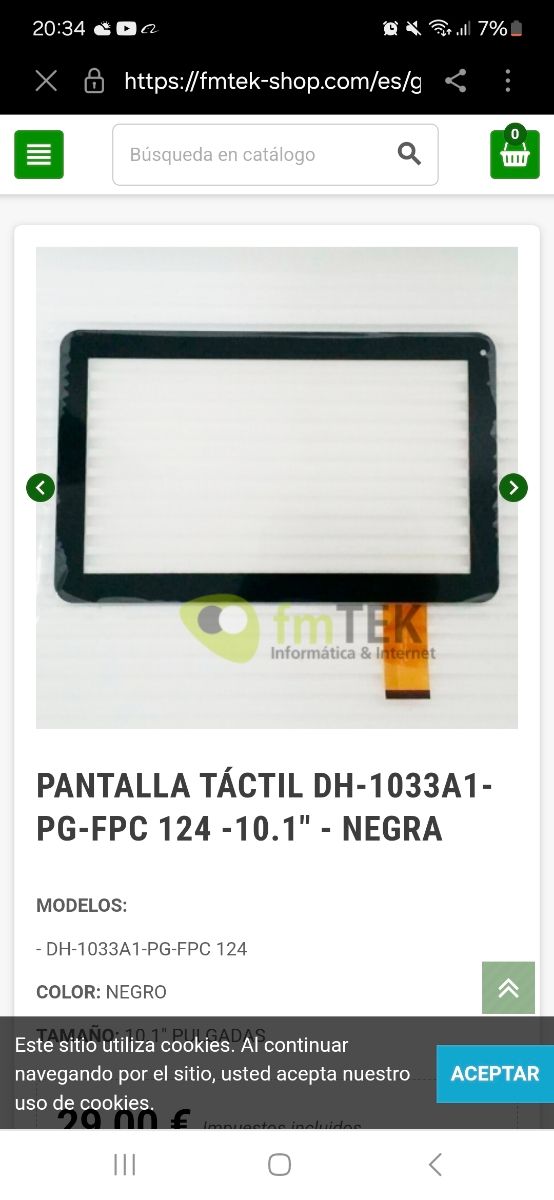 Pantalla tablet
