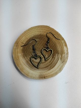Pendientes corazón bronce