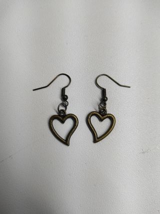 Pendientes corazón bronce