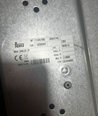 Placa inducción 2 fuegos