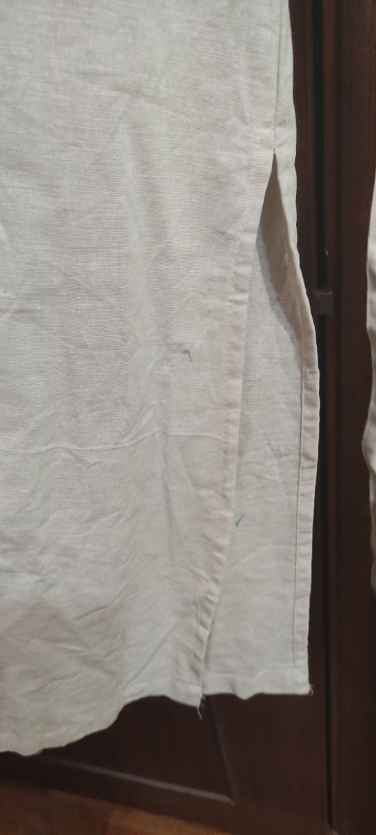 Vestido largo de manga corta beige