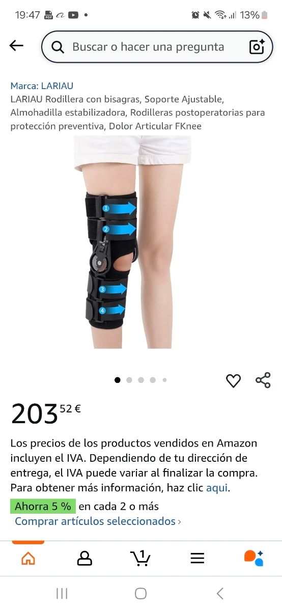 Rodillera ortopédica regulable