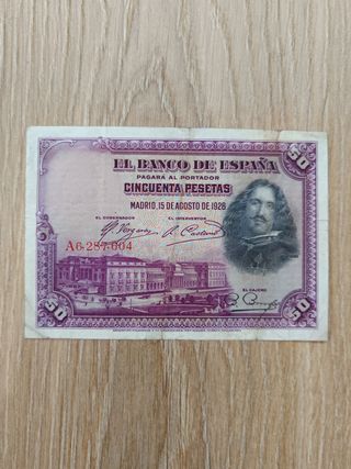 Billete 50 pesetas 1928 Serie A