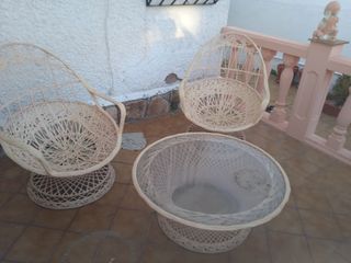 Sillas resina exterior beige