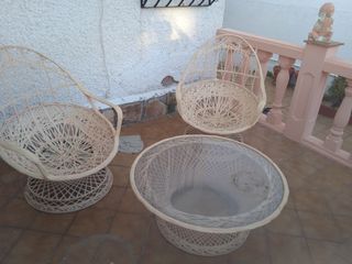 Sillas resina exterior beige