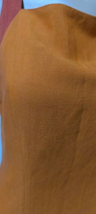 Vestido lino naranja-marrón