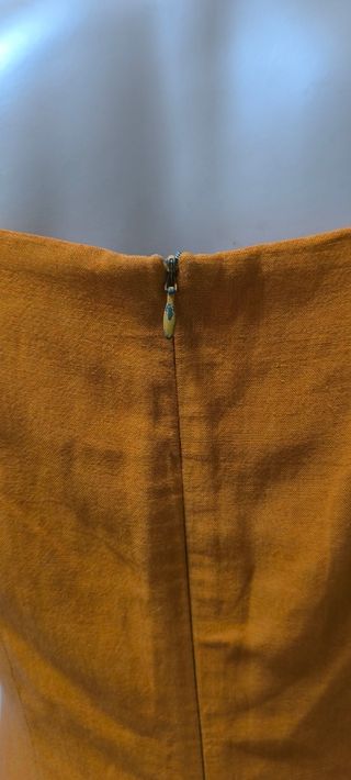 Vestido lino naranja-marrón