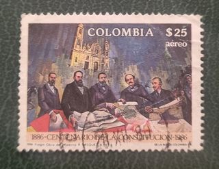 Sello Colombia 1986 - Centenario Constitución