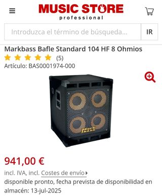 Markbass 104HF 8 Ohmios + MultiAmp S